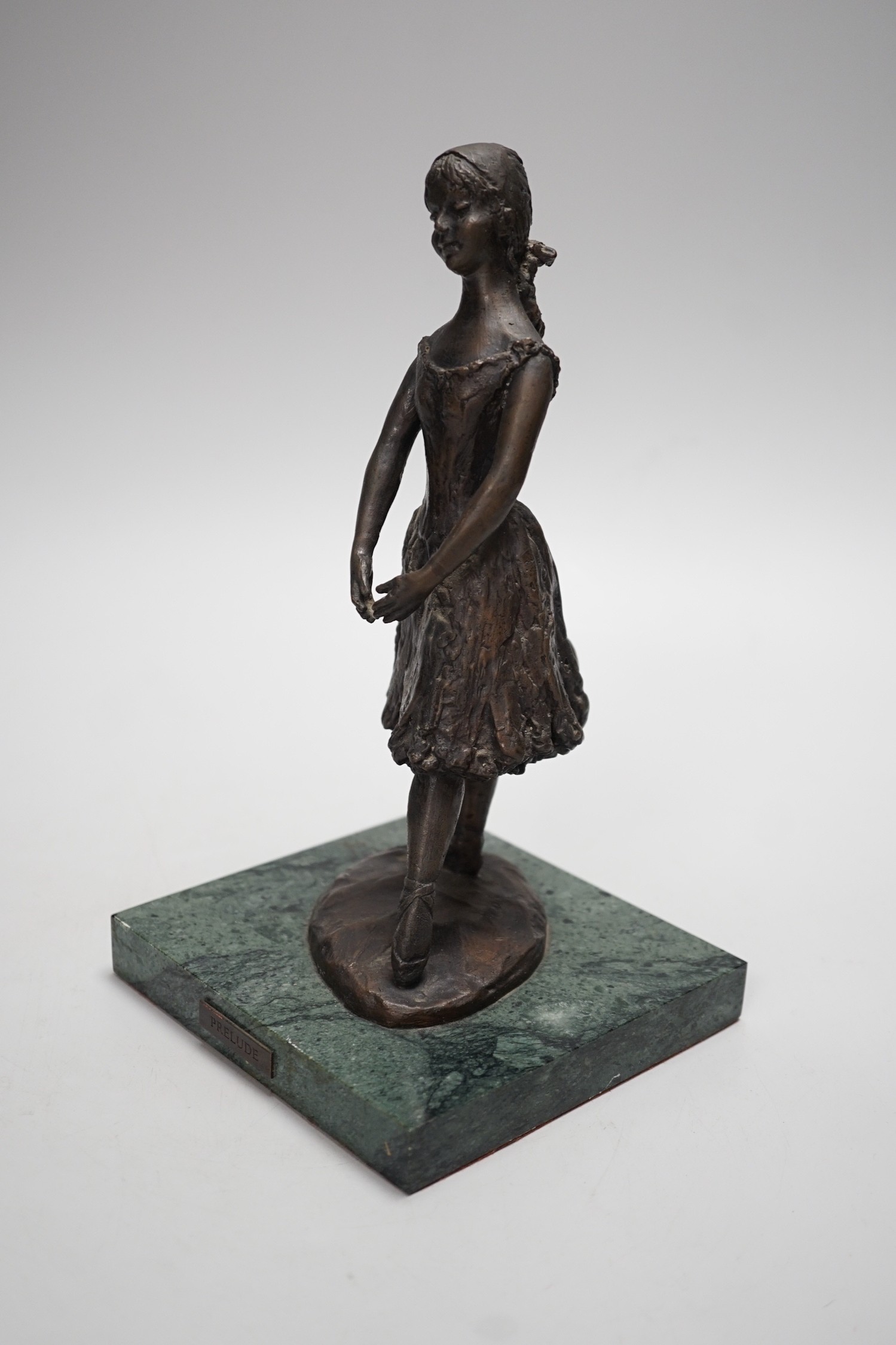 A Royal Worcester limited edition bronze model of Prelude on marble base, design by Sheila Mitchell. 23cm tall, Limited edition number 18 of 100